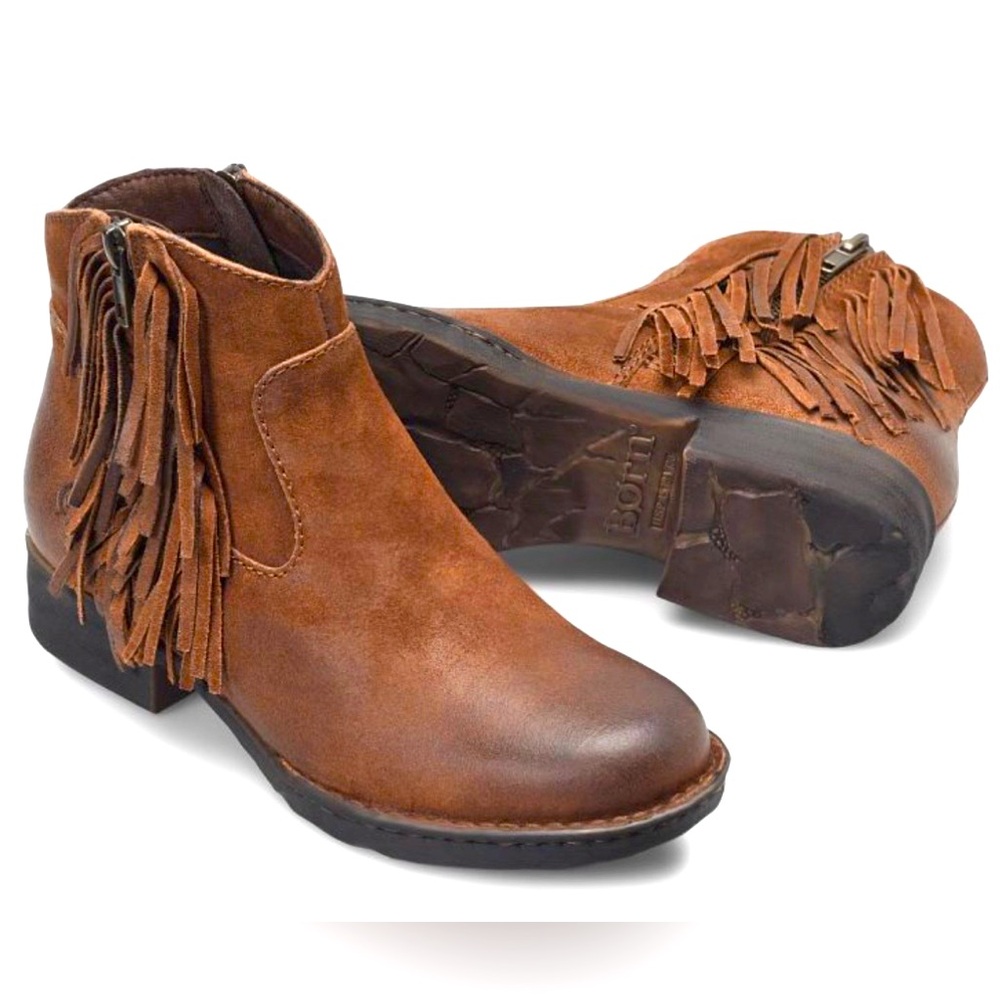 Born Kenia Brown Suede Bootie Size 10